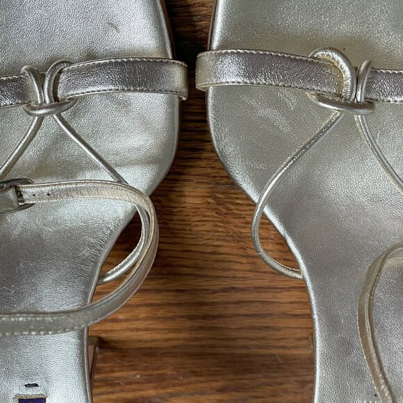 Ralph Lauren Purple Label Gold Leather Strappy Sandals, US 10 - Picture 12 of 16